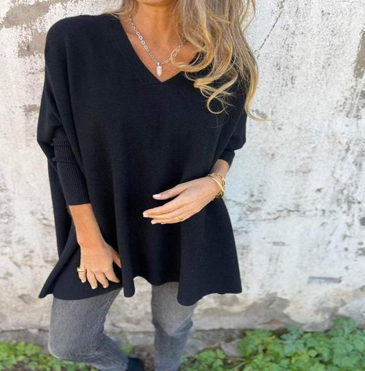 Chemise de luxe, col en V et manches longues
